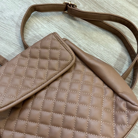 Quilted Tan Backpack - Picture 2 of 5